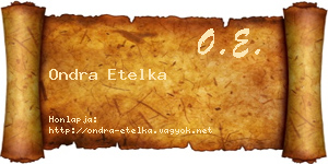 Ondra Etelka névjegykártya